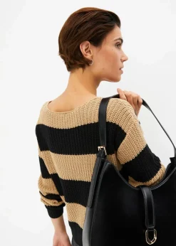 bonprix Bekleidung·Umstandsmode|Bekleidung·Jeans^Gestreifter Strickpullover new beige/schwarz gestreift
