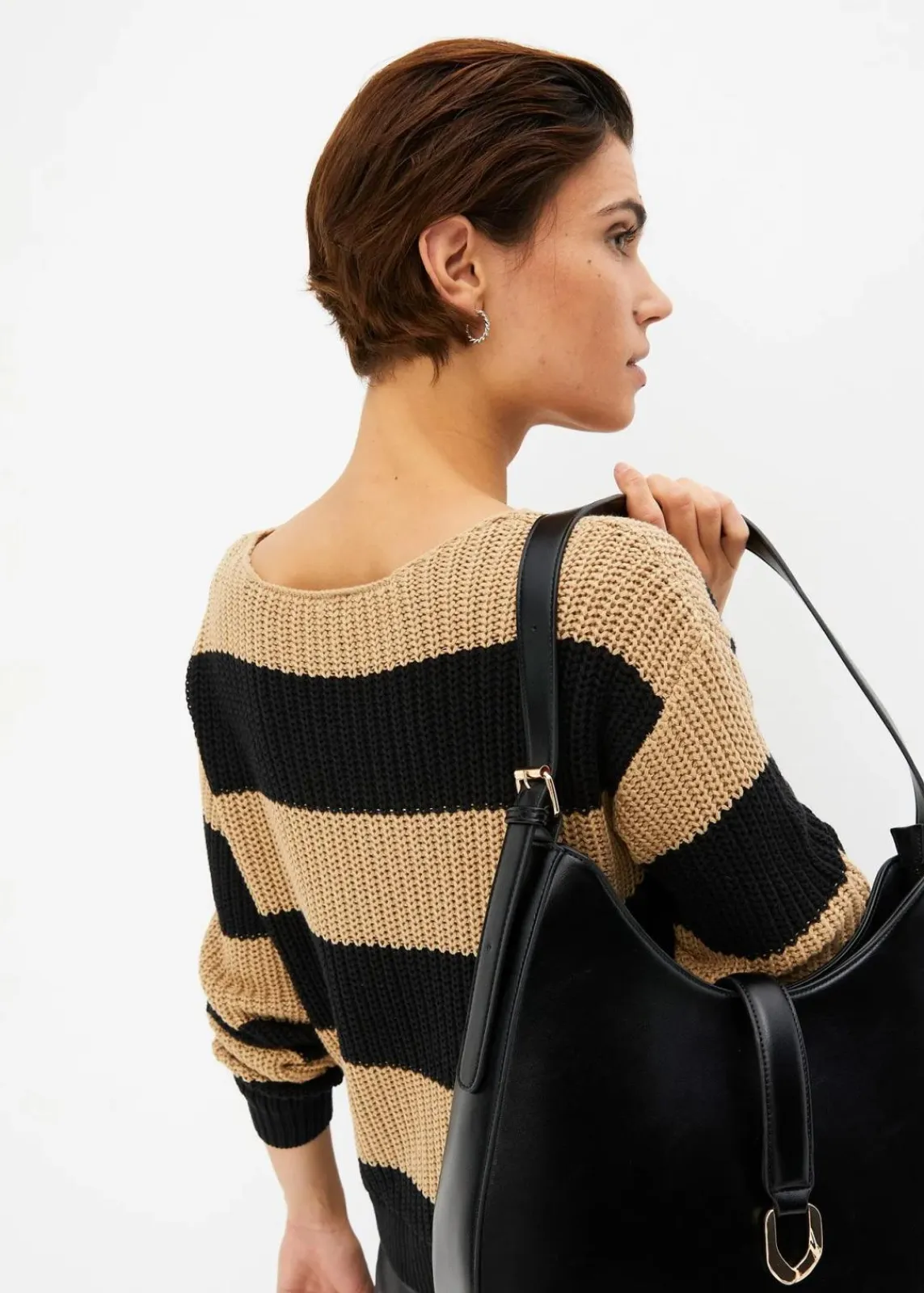 bonprix Bekleidung·Umstandsmode|Bekleidung·Jeans^Gestreifter Strickpullover new beige/schwarz gestreift