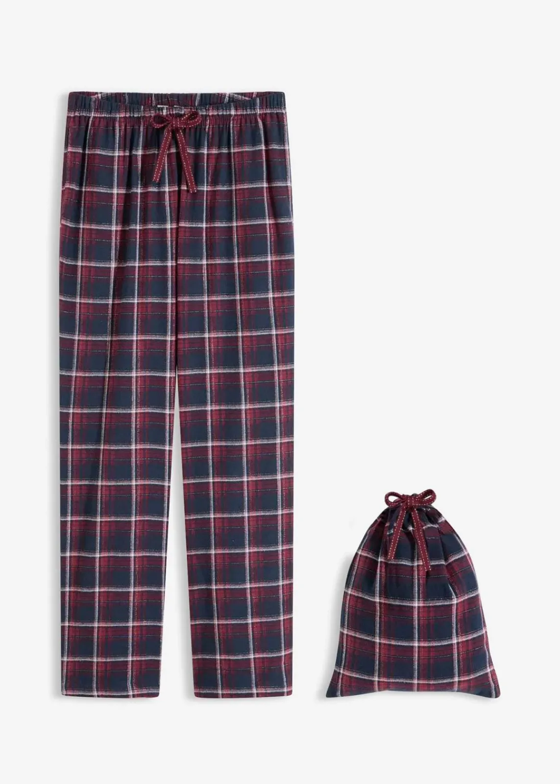 bonprix Wäsche·Nachtwäsche|Nachtwäsche^Gewebte Pyjamahose aus Flanell mit Geschenktasche ahornrot kariert
