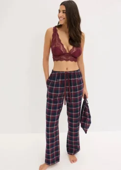 bonprix Wäsche·Nachtwäsche|Nachtwäsche^Gewebte Pyjamahose aus Flanell mit Geschenktasche ahornrot kariert