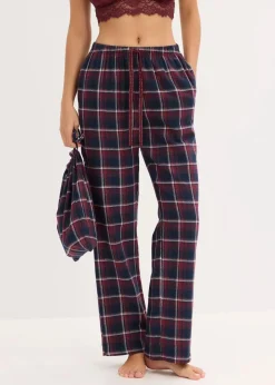 bonprix Wäsche·Nachtwäsche|Nachtwäsche^Gewebte Pyjamahose aus Flanell mit Geschenktasche ahornrot kariert