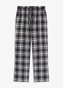 bonprix Wäsche·Nachtwäsche|Nachtwäsche^Gewebte Pyjamahose aus Flanell schwarz/weiß kariert