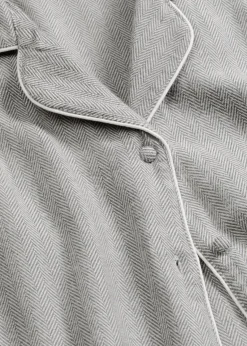 bonprix Wäsche·Nachtwäsche|Nachtwäsche^Gewebter Flanell Pyjama mit Fischgrätmuster anthrazit gemustert