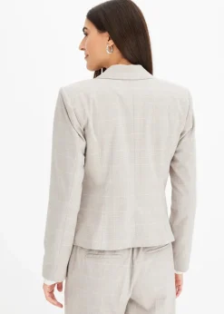 bonprix Bekleidung·Basics|Blazer^Glencheck Blazer hellgrau/hellrosa kariert