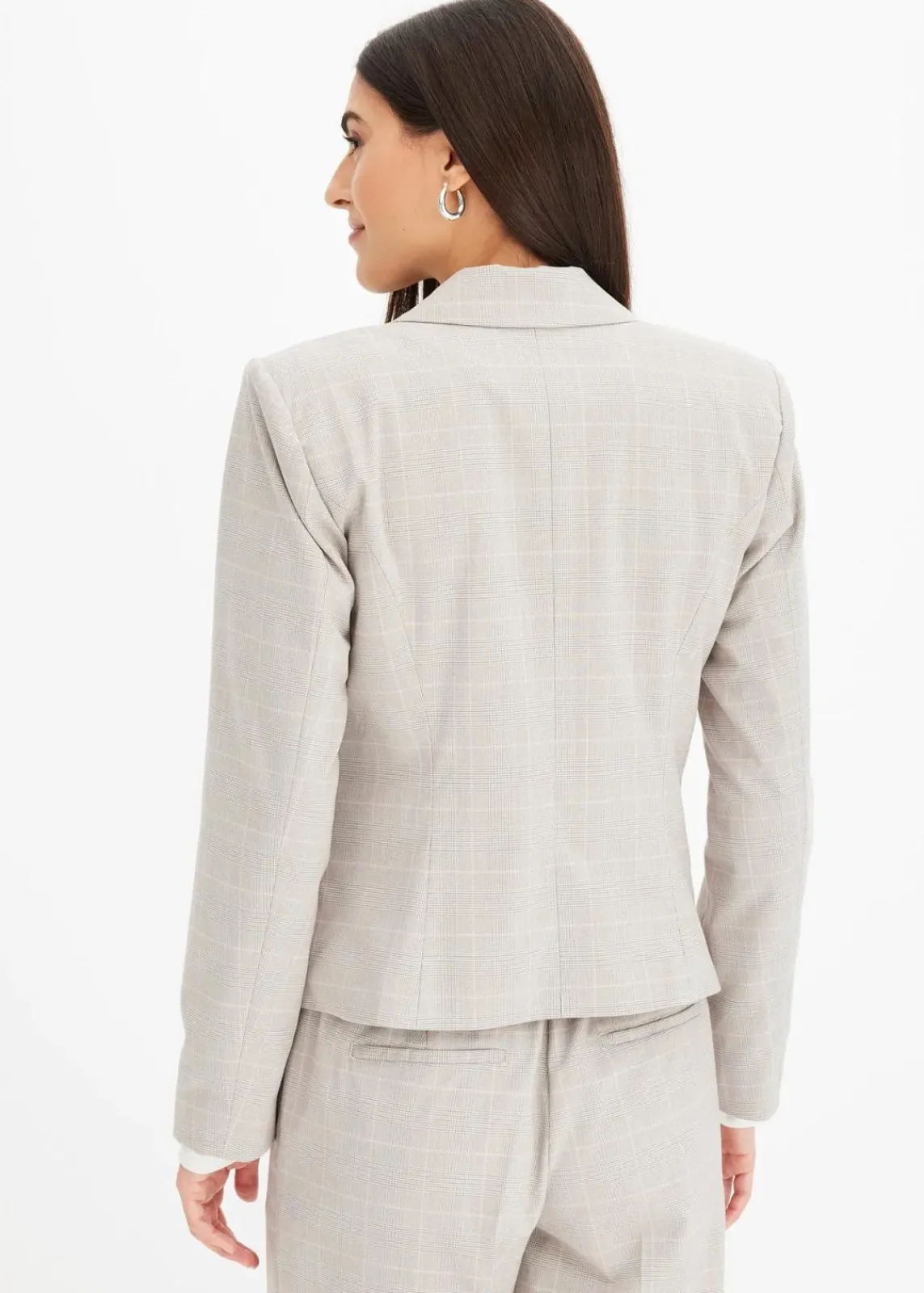 bonprix Bekleidung·Basics|Blazer^Glencheck Blazer hellgrau/hellrosa kariert