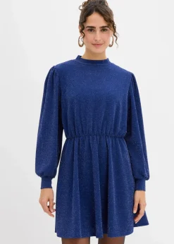 bonprix Bekleidung·Pullover & Strickjacken|Kleider^Glitzerkleid aus fester Interlock-Qualität mitternachtsblau