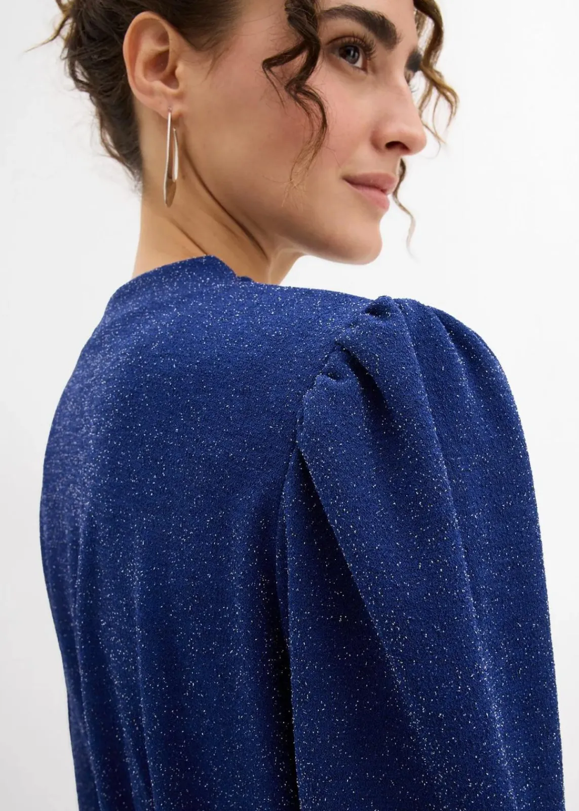 bonprix Bekleidung·Pullover & Strickjacken|Kleider^Glitzerkleid aus fester Interlock-Qualität mitternachtsblau