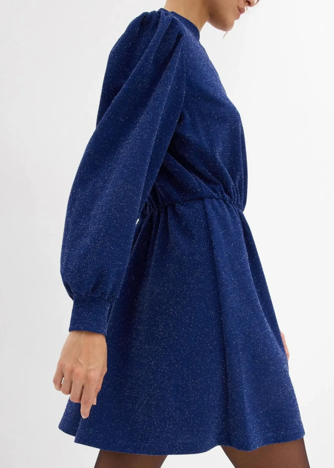 bonprix Bekleidung·Pullover & Strickjacken|Kleider^Glitzerkleid aus fester Interlock-Qualität mitternachtsblau