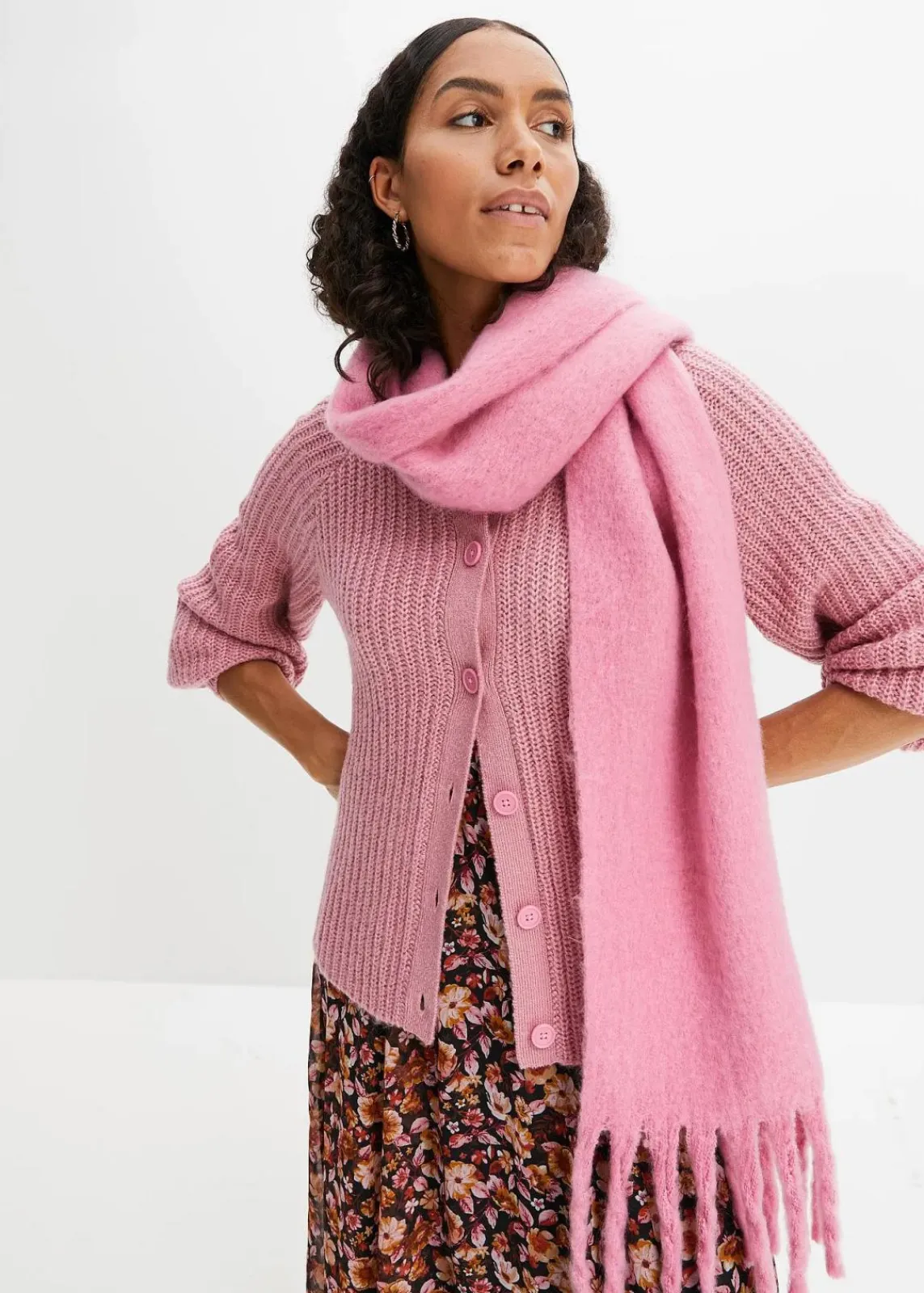 bonprix Bekleidung·Umstandsmode|Bekleidung·Jeans^Grobstrickjacke himbeerrose