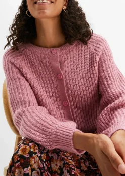 bonprix Bekleidung·Umstandsmode|Bekleidung·Jeans^Grobstrickjacke himbeerrose