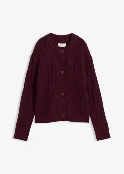 bonprix Bekleidung·Umstandsmode|Strickmode^Grobstrickjacke weinrot