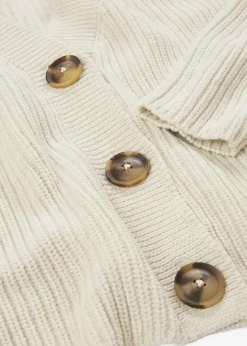 bonprix Bekleidung·Umstandsmode|Strickmode^Grobstrickjacke aus reiner Baumwolle wollweiß meliert