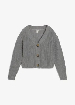 bonprix Bekleidung·Umstandsmode|Strickmode^Grobstrickjacke aus reiner Baumwolle grau meliert