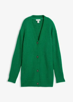 bonprix Bekleidung·Jeans|Pullover & Strickjacken^Grobstrickjacke aus weichem Wollmix edelsteingrün