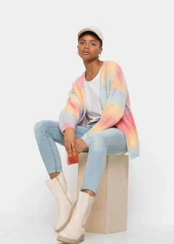 bonprix Bekleidung·Umstandsmode|Strickmode^Grobstrickjacke aus weichem Woll-Mix hellblau / rosa / gelb / lila