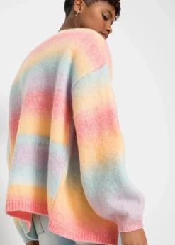 bonprix Bekleidung·Umstandsmode|Strickmode^Grobstrickjacke aus weichem Woll-Mix hellblau / rosa / gelb / lila