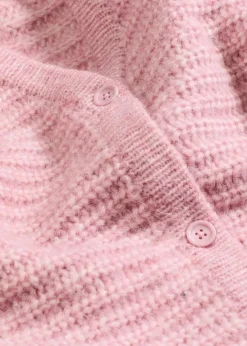 bonprix Strickmode|Pullover & Strickjacken^Grobstrickjacke mit Wollanteil aschrosa meliert