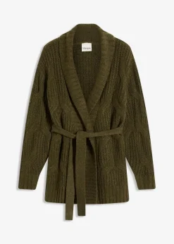 bonprix Bekleidung·Umstandsmode|Bekleidung·Jeans^Grobstrickjacke mit Zopfmuster erdoliv