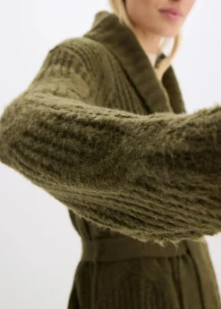 bonprix Bekleidung·Umstandsmode|Bekleidung·Jeans^Grobstrickjacke mit Zopfmuster erdoliv