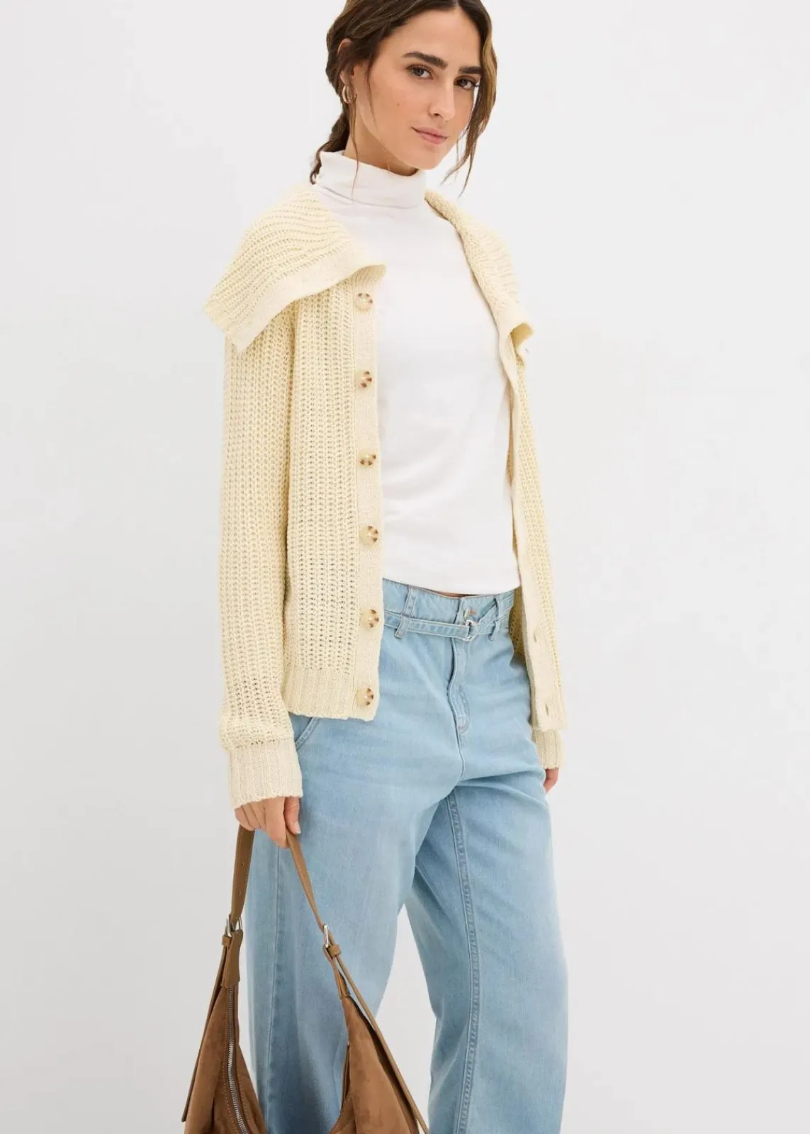 bonprix Pullover & Strickjacken|Strickmode^Grobstrick-Pullover natur