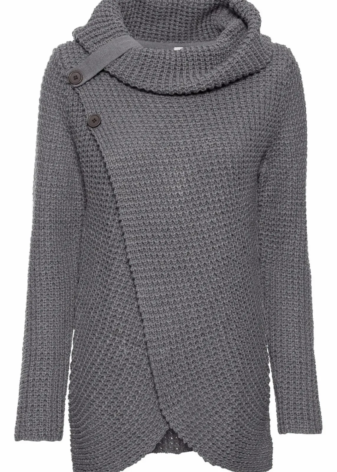 bonprix Bekleidung·Umstandsmode|Bekleidung·Jeans^Grobstrick-Pullover dunkelgrau meliert