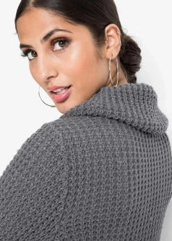 bonprix Bekleidung·Umstandsmode|Bekleidung·Jeans^Grobstrick-Pullover dunkelgrau meliert