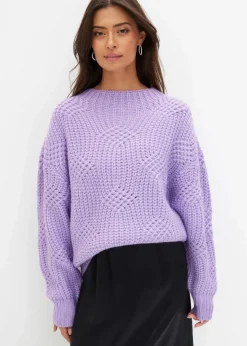 bonprix Bekleidung·Umstandsmode|Strickmode^Grobstrick-Pullover flieder