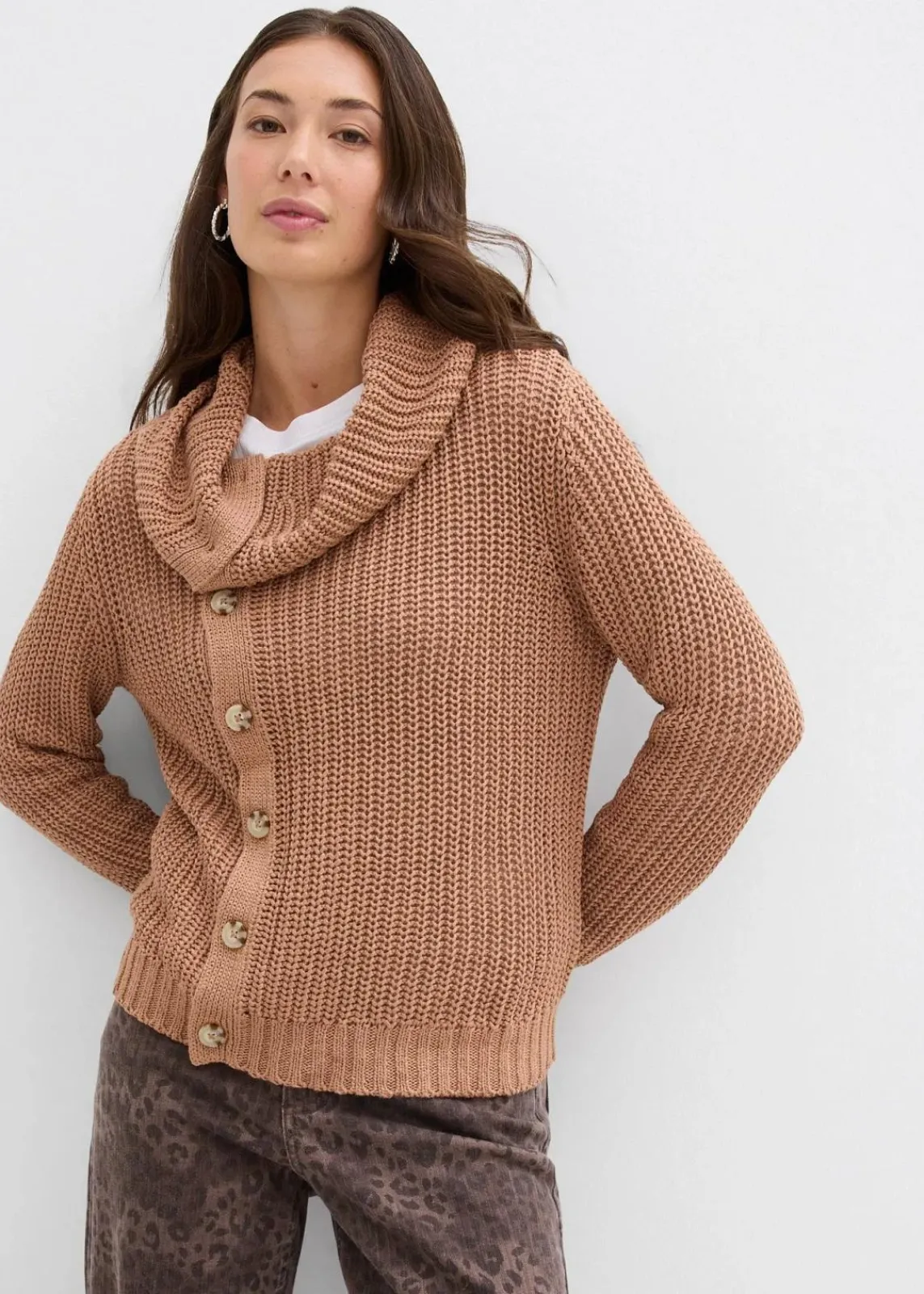 bonprix Bekleidung·Umstandsmode|Bekleidung·Jeans^Grobstrick-Pullover schokosorbet