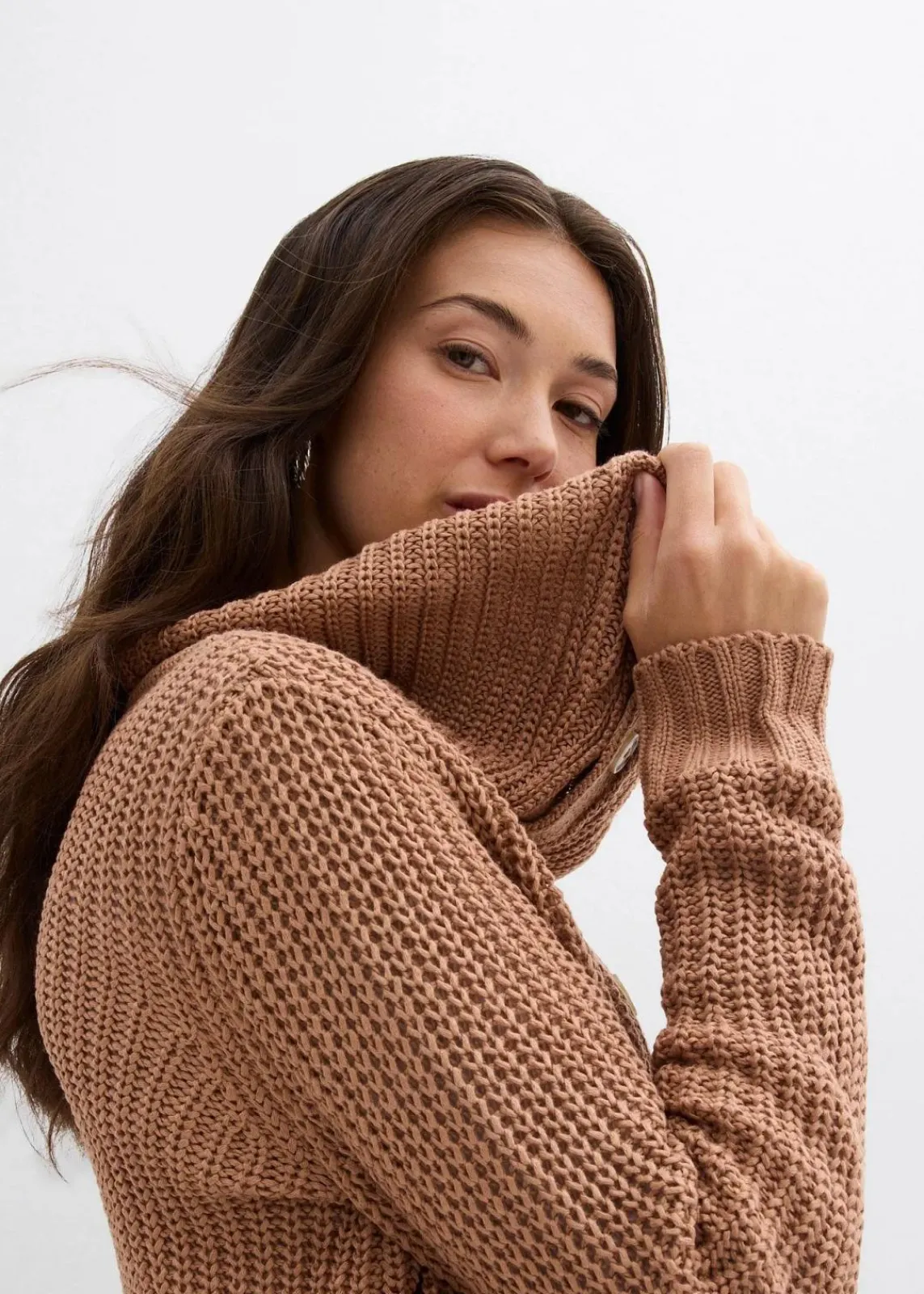 bonprix Bekleidung·Umstandsmode|Bekleidung·Jeans^Grobstrick-Pullover schokosorbet