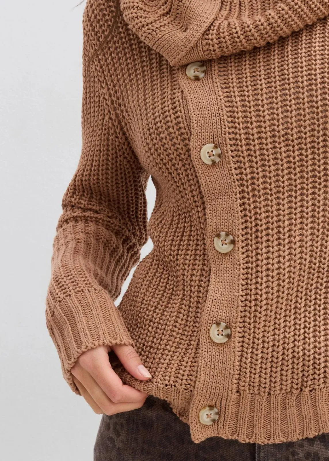 bonprix Bekleidung·Umstandsmode|Bekleidung·Jeans^Grobstrick-Pullover schokosorbet