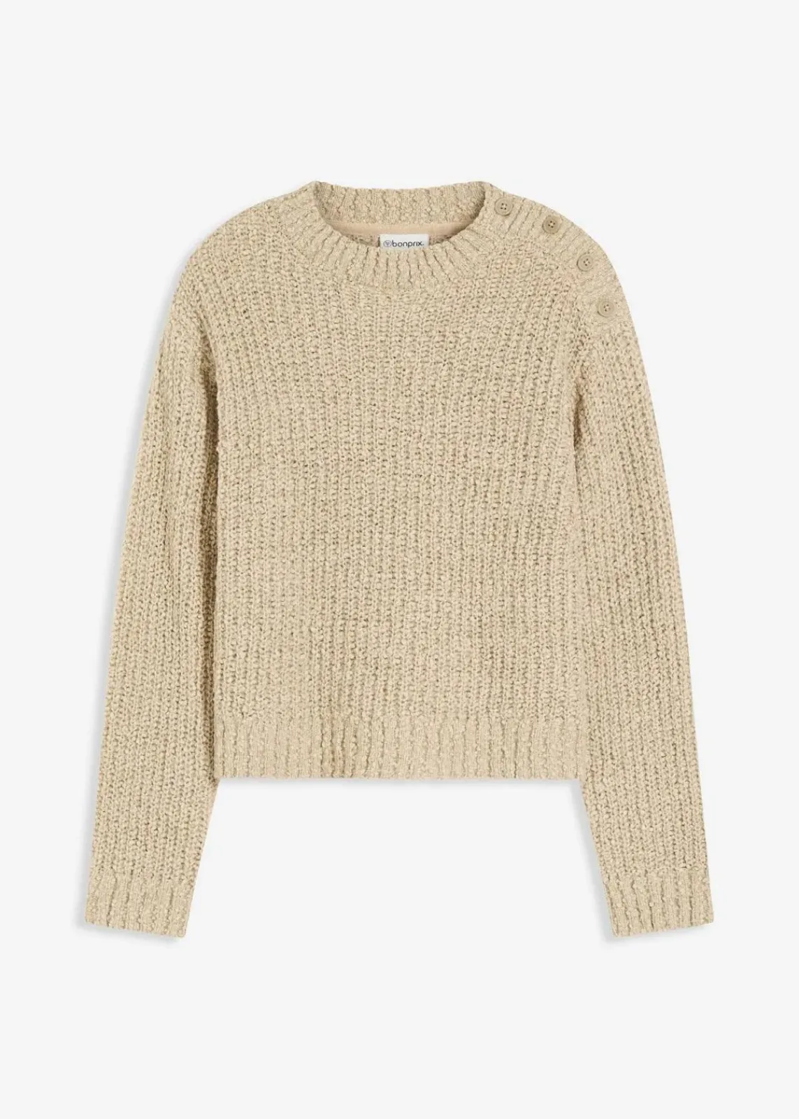 bonprix Bekleidung·Umstandsmode|Bekleidung·Jeans^Grobstrick-Pullover mattschilf meliert