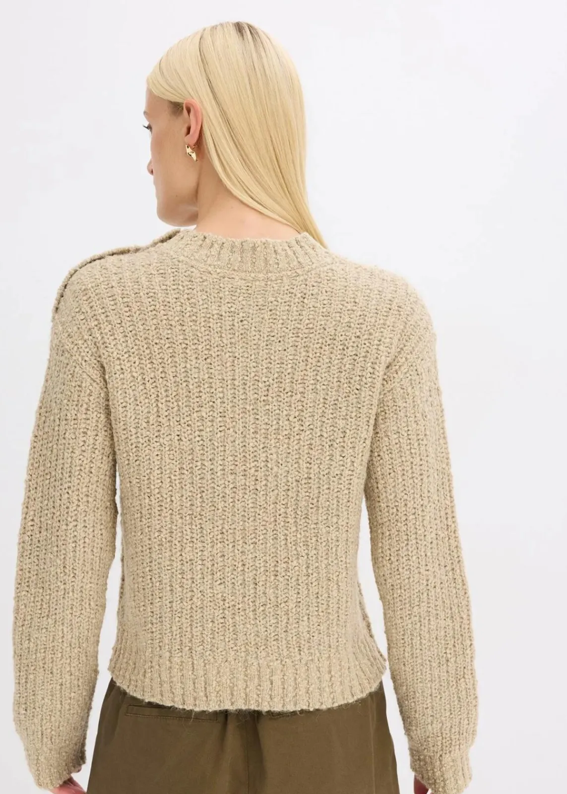 bonprix Bekleidung·Umstandsmode|Bekleidung·Jeans^Grobstrick-Pullover mattschilf meliert