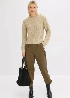bonprix Bekleidung·Umstandsmode|Bekleidung·Jeans^Grobstrick-Pullover mattschilf meliert