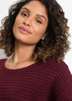 bonprix Bekleidung·Umstandsmode|Bekleidung·Jeans^Grobstrick-Pullover ahornrot meliert