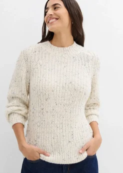 bonprix Bekleidung·Umstandsmode|Bekleidung·Jeans^Grobstrick-Pullover naturbeige/anthrazit