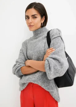 bonprix Bekleidung·Umstandsmode|Bekleidung·Jeans^Grobstrick-Pullover grau meliert