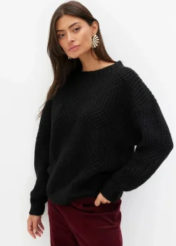 bonprix Bekleidung·Umstandsmode|Strickmode^Grobstrick-Pullover schwarz