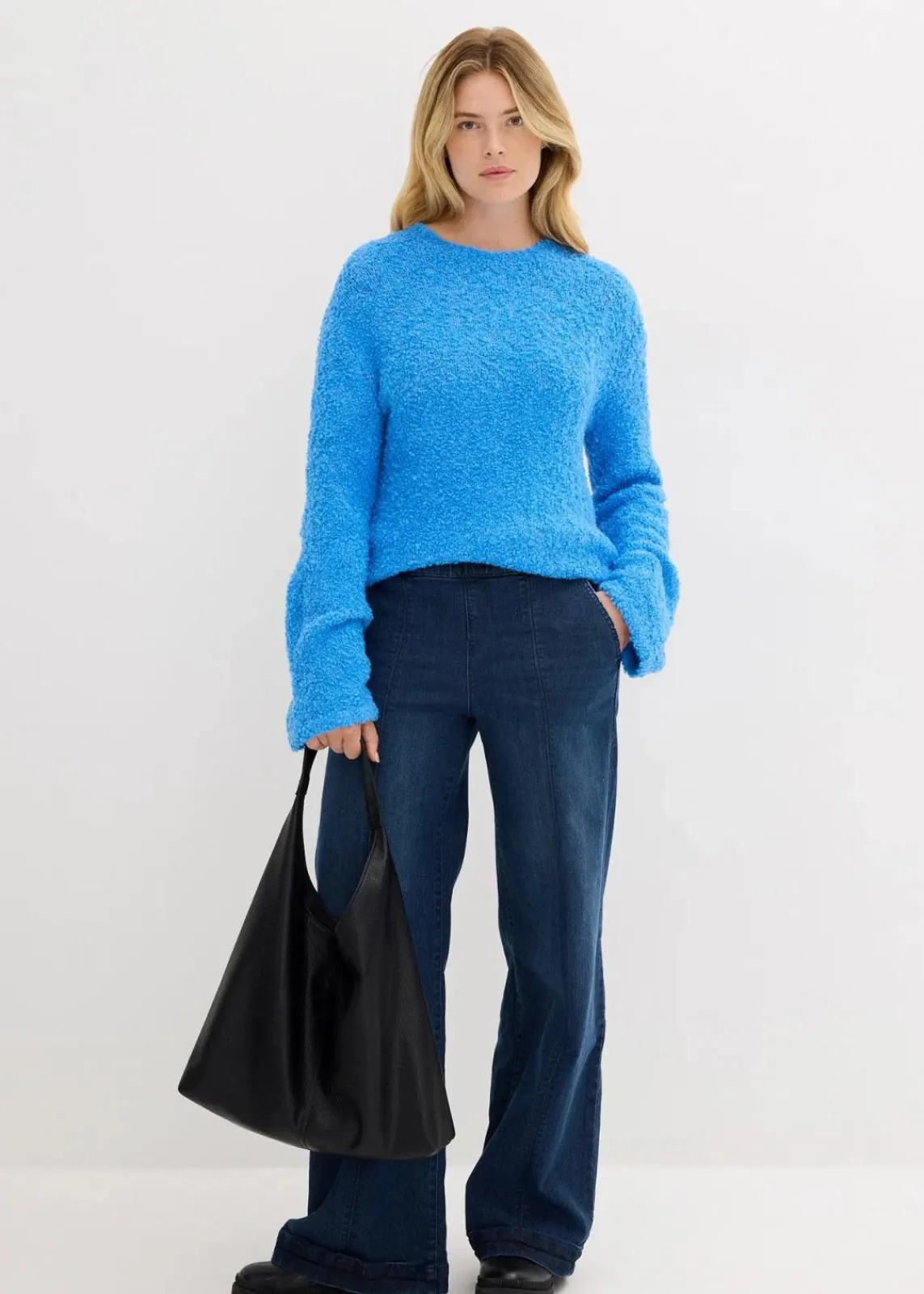 bonprix Bekleidung·Umstandsmode|Bekleidung·Jeans^Grobstrick-Pullover aus kuscheligem Bouclé brilliantblau
