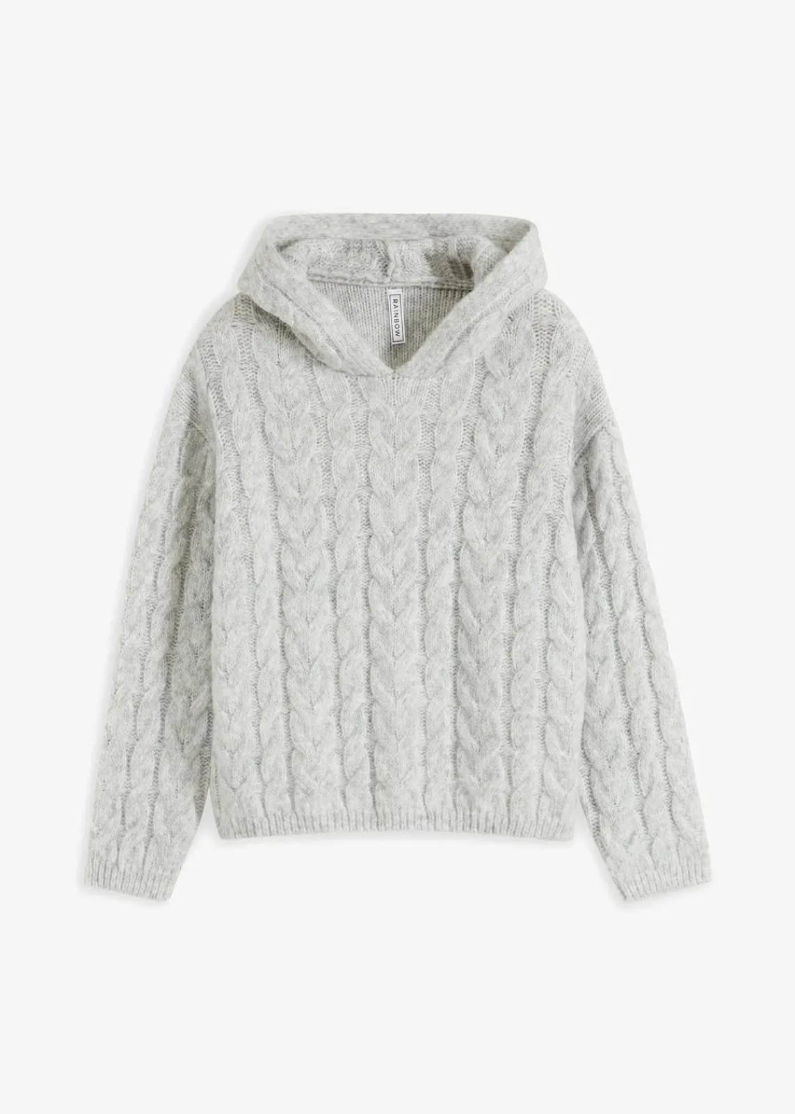 bonprix Nachhaltigere Materialien|Pullover & Strickjacken^Grobstrick-Pullover aus weichem Woll-Mix hellgrau meliert