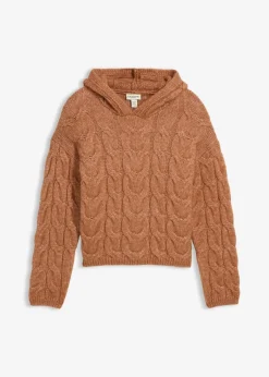 bonprix Nachhaltigere Materialien|Pullover & Strickjacken^Grobstrick-Pullover aus weichem Woll-Mix schokosorbet