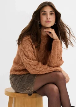 bonprix Nachhaltigere Materialien|Pullover & Strickjacken^Grobstrick-Pullover aus weichem Woll-Mix schokosorbet