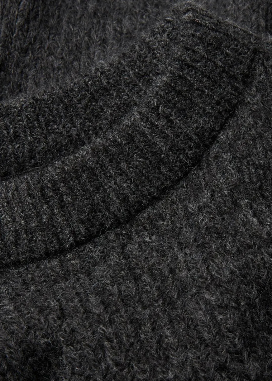 bonprix Pullover & Strickjacken|Strickmode^Grobstrick-Pullover aus weichem Woll-Mix anthrazit meliert