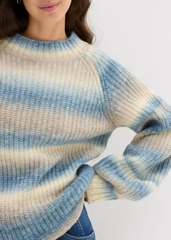 bonprix Bekleidung·Umstandsmode|Bekleidung·Jeans^Grobstrick-Pullover aus weichem Woll-Mix jeansblau