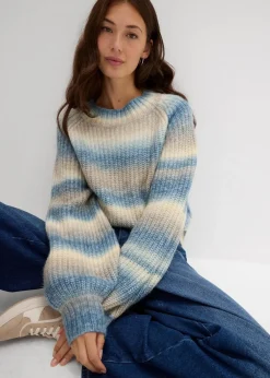 bonprix Bekleidung·Umstandsmode|Bekleidung·Jeans^Grobstrick-Pullover aus weichem Woll-Mix jeansblau