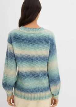 bonprix Strickmode|Pullover & Strickjacken^Grobstrick-Pullover aus weichem Woll-Mix tiefblau