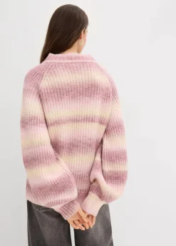 bonprix Pullover & Strickjacken|Strickmode^Grobstrick-Pullover aus weichem Woll-Mix kristallrosa