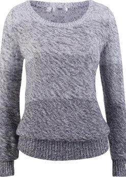 bonprix Pullover & Strickjacken|Strickmode^Grobstrick-Pullover mit Farbverlauf grau meliert