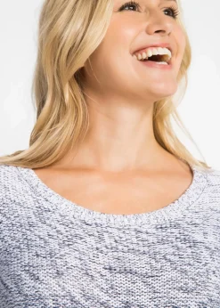 bonprix Pullover & Strickjacken|Strickmode^Grobstrick-Pullover mit Farbverlauf grau meliert