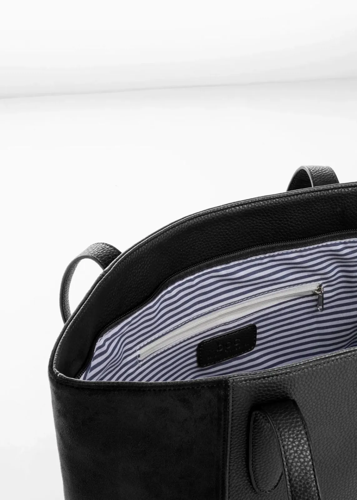 bonprix Taschen^Großer Shopper im Materialmix schwarz