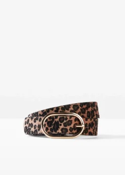 bonprix Gürtel|Schuhe & Accessoires In Spezialgrößen·Gürtel^Gürtel in Leopardenoptik beige/schwarz leo bedruckt